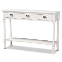 Baxton Studio Garvey French Provincial White Finished Wood 3-Drawer Entryway Console Table